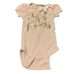 Gerber Pink Baby Onesie with Gold Accents
